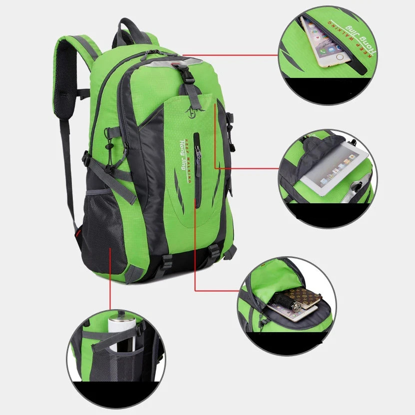 Travel Bag w/ Laptop Sleeve & Waist Shoulder Backpack For Men Women Camping Bag