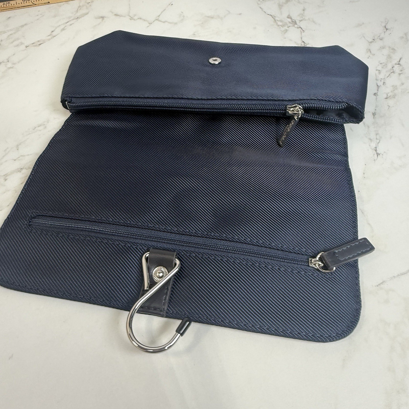 Giorgio Armani HANGING Toiletry Bag Travel make up Pouch Navy Blue New Dust Bag