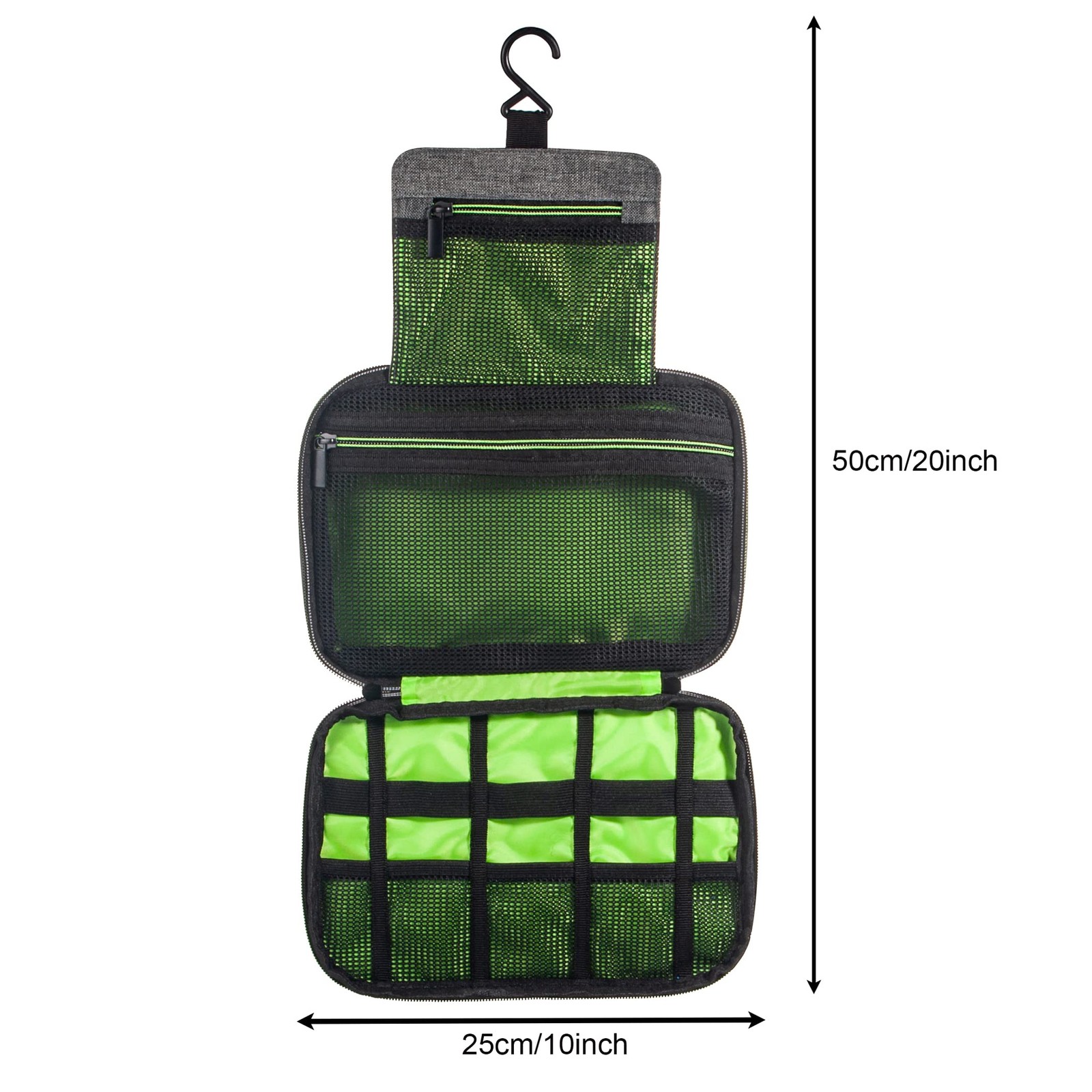 Foldable Man Hanging Travel Toiletry Bag Shaving Dopp Kit dark grey