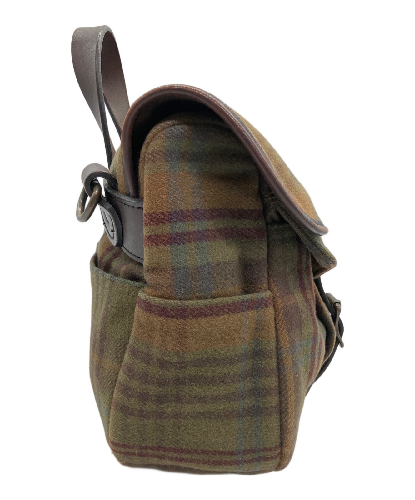 FILSON Wool Shoulder Bag Green Brown Check USA – Used Slight Wear