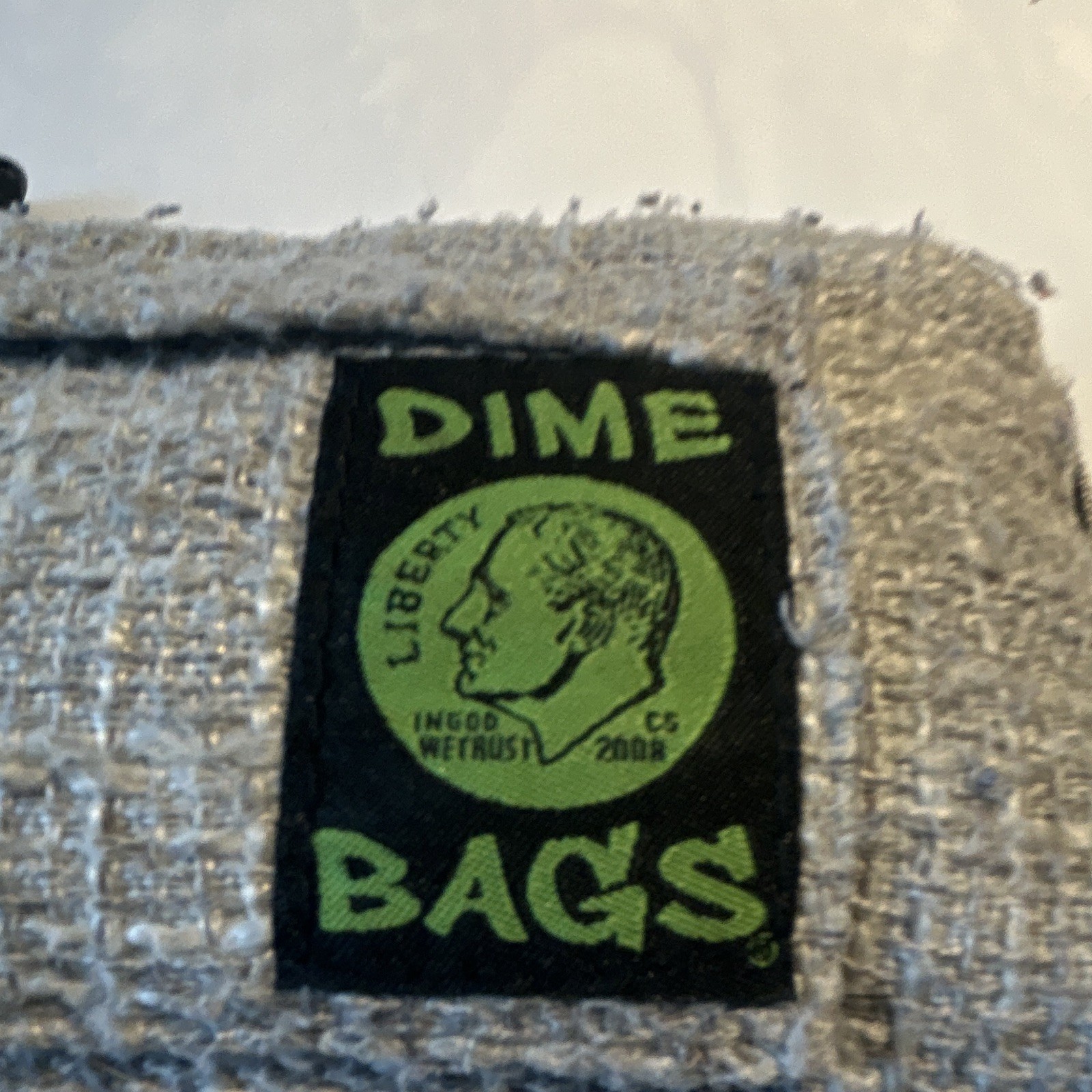 Dime Bags Gray/Black Makeup Bag Zip Pouch with Zipper Closure