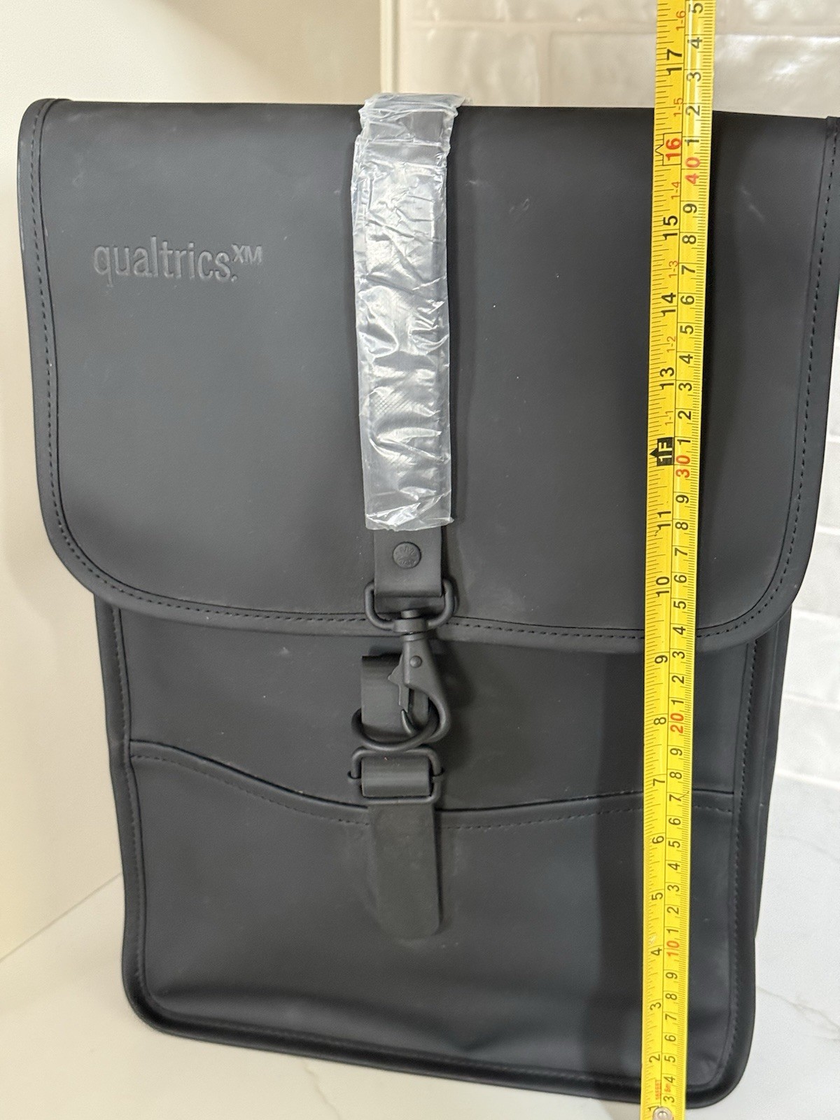 Rains W3 Backpack Black Waterproof Minimalist Magnetic Snap Laptop Rucksack $140