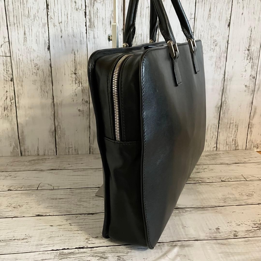 MORABITO Leather Business Briefcase Black 41cm x 30cm x 7cm Classic Bag