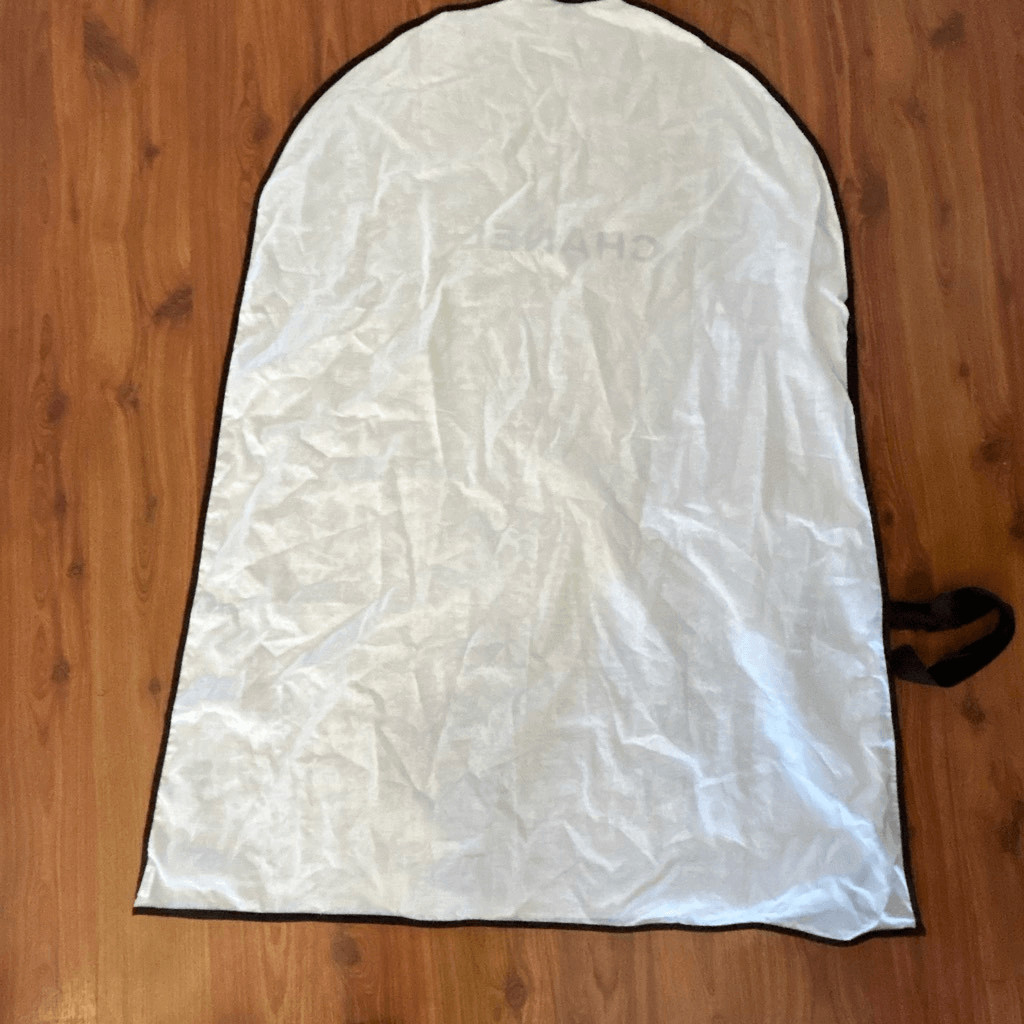 Chanel white lightweight linen like garment bag travel 35″
