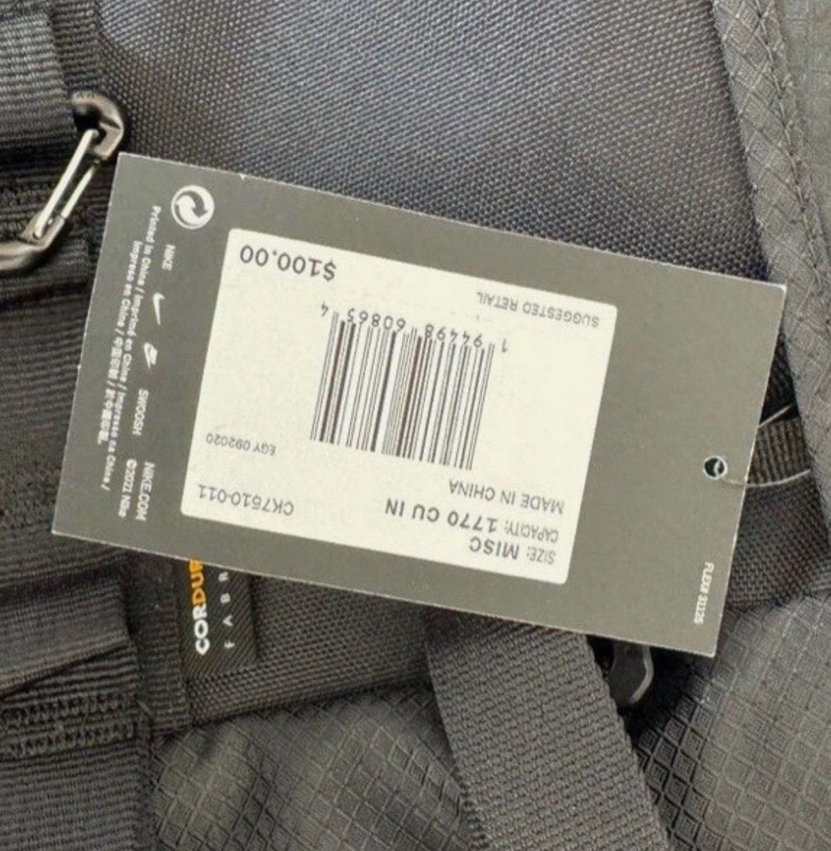 Nike ACG Karst Backpack Black Cordura CK7510-011 New with tags Rare / Sold Out