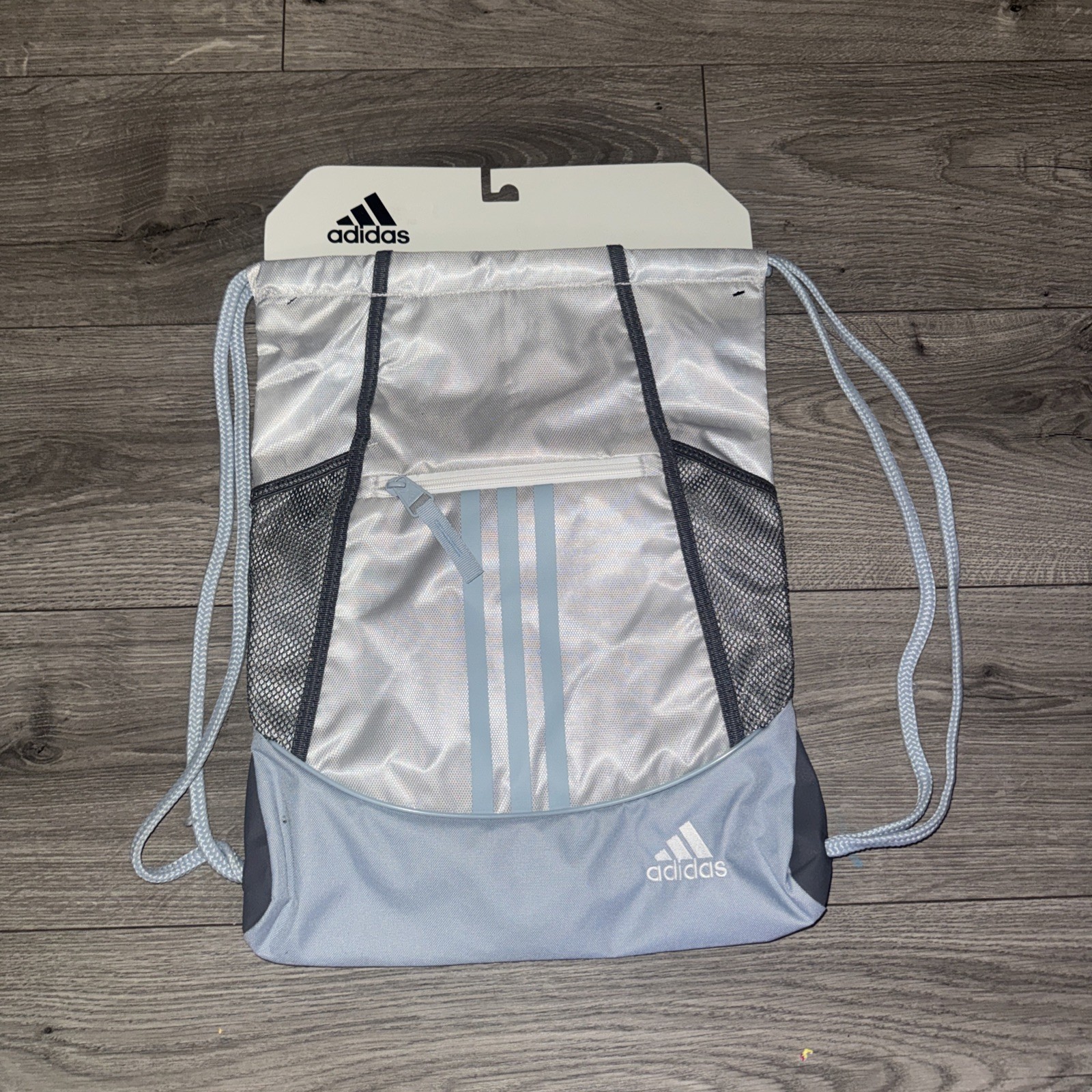 Adidas Alliance II Sackpack Drawstring Athletic Sports Bag NEW Stone Wash Blue