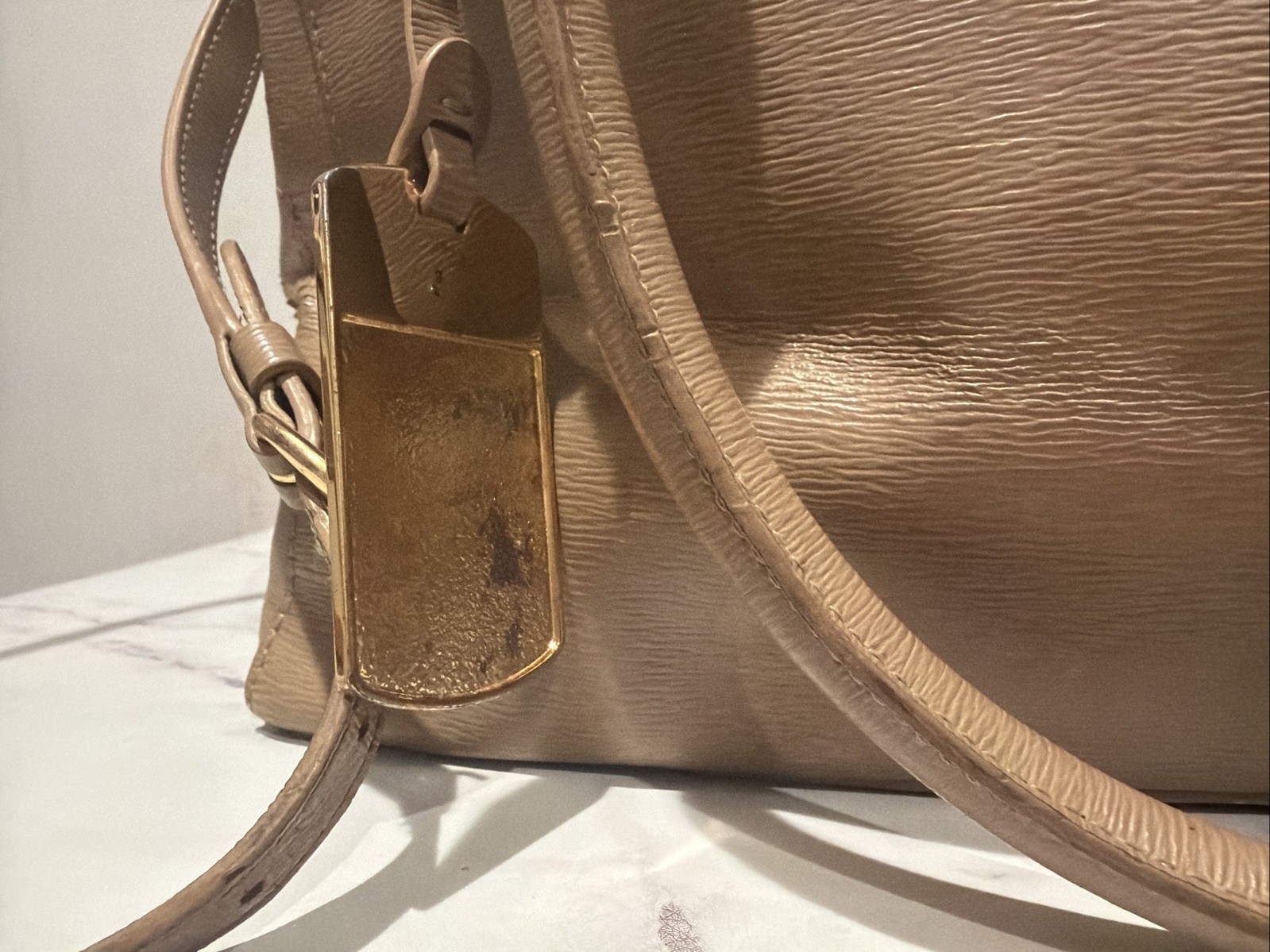 1987 RLL Ralph Lauren Leather Bag Crossbody 11 x 6 x 9 Vintage Pebble Satchel