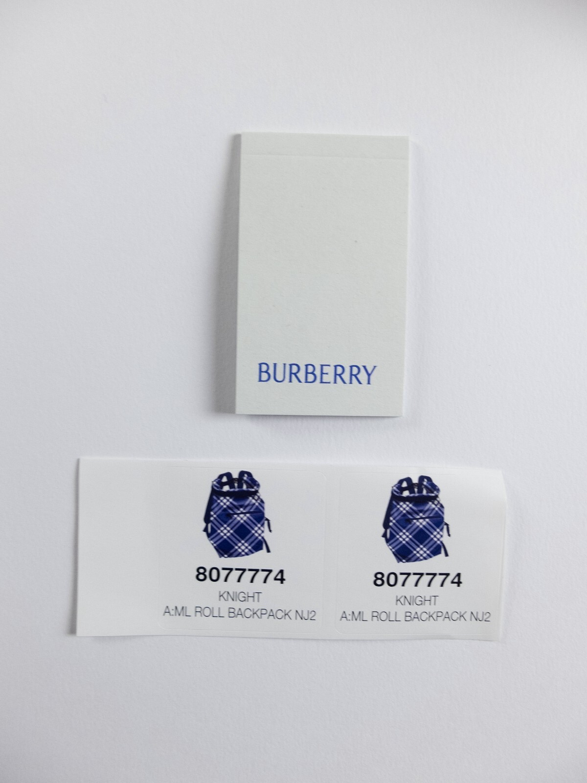 (NO CUSTOMS TAX) BURBERRY blue & white check roll-top nylon backpack authentic