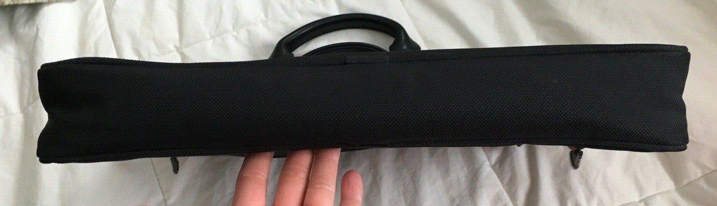 TUMI Black Ballistic Nylon Slimline Padded Laptop Bag-Near Mint