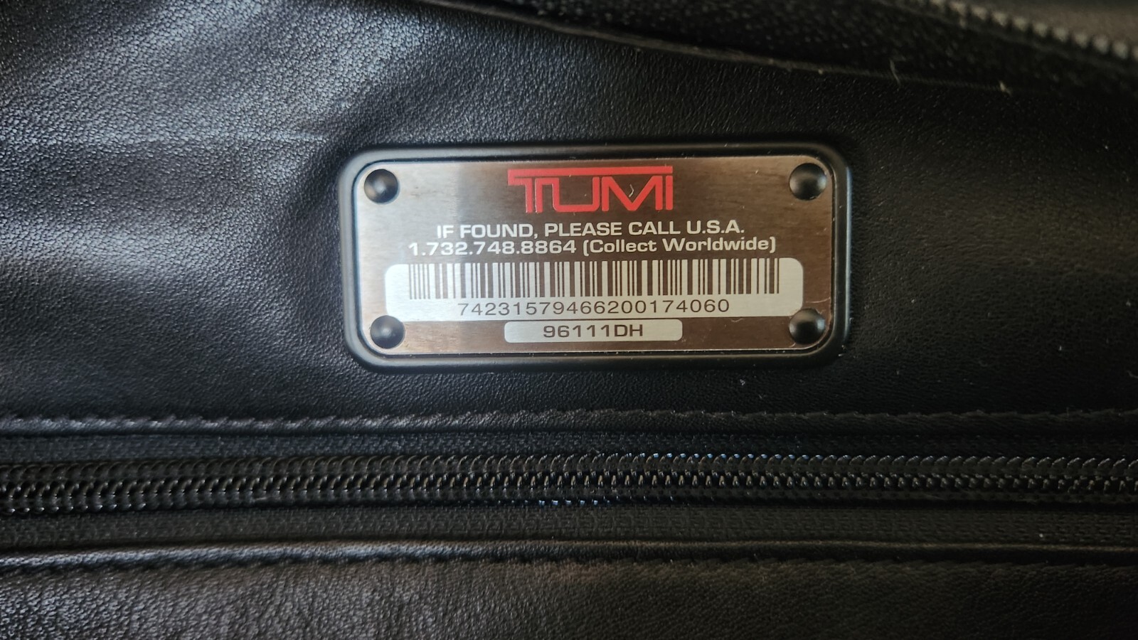 Tumi Alpha Black Leather Laptop Briefcase