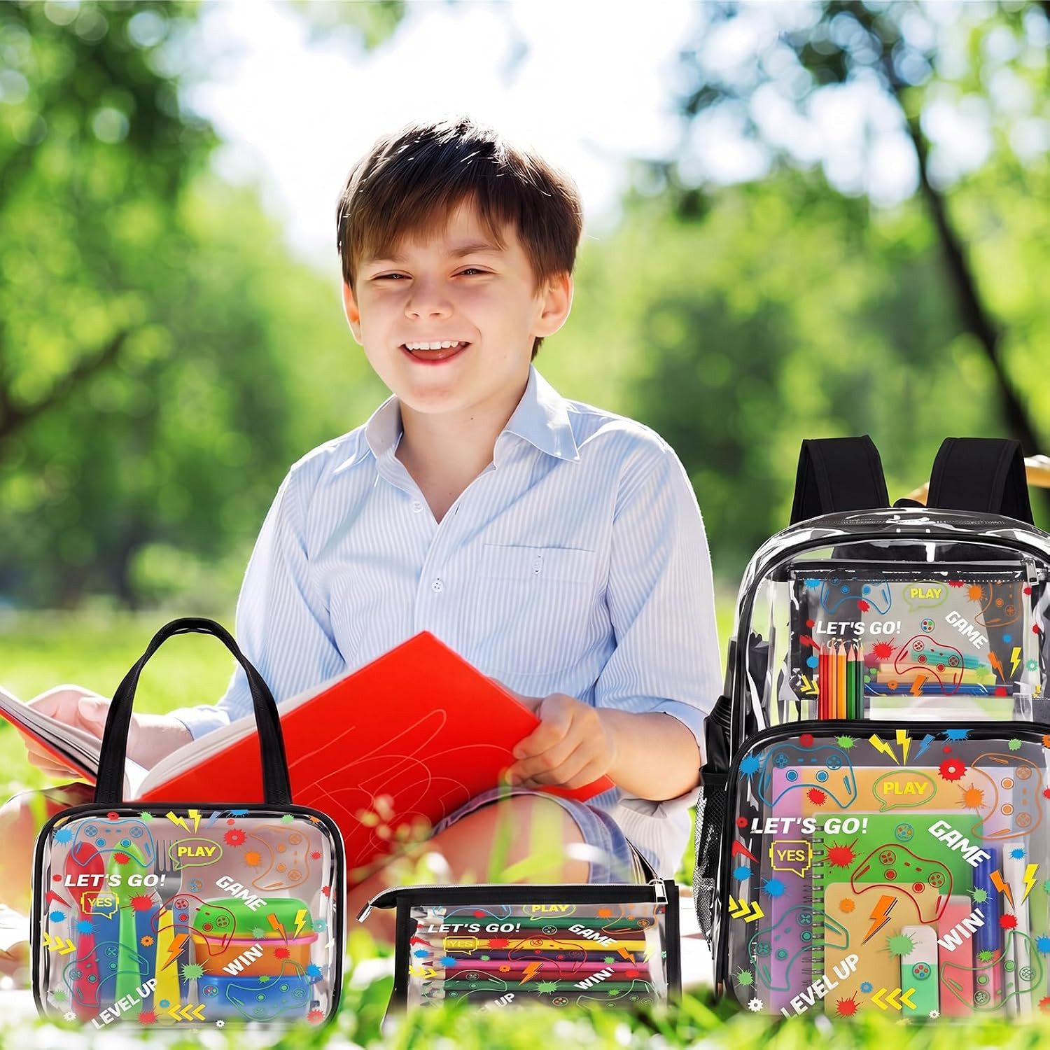 3 Pcs Clear Backpack for Heavy Duty Clear Stadium Bag Transparent Backpack with