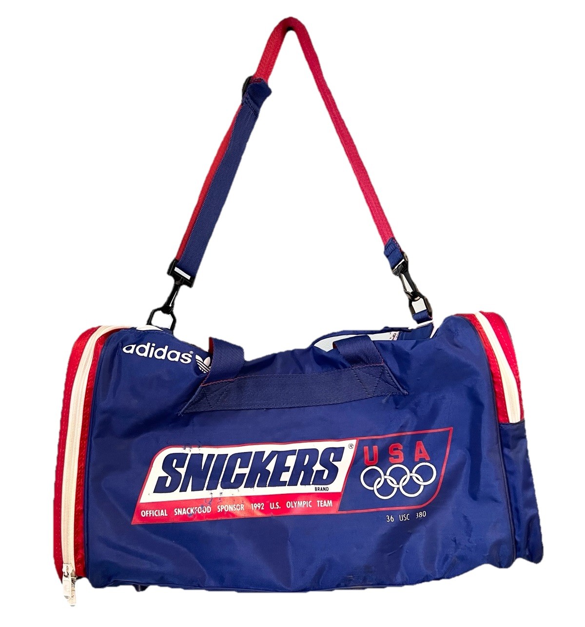 Vintage 1992 Adidas Snickers USA Olympic Team Duffle Bag Barcelona Olympics Gym