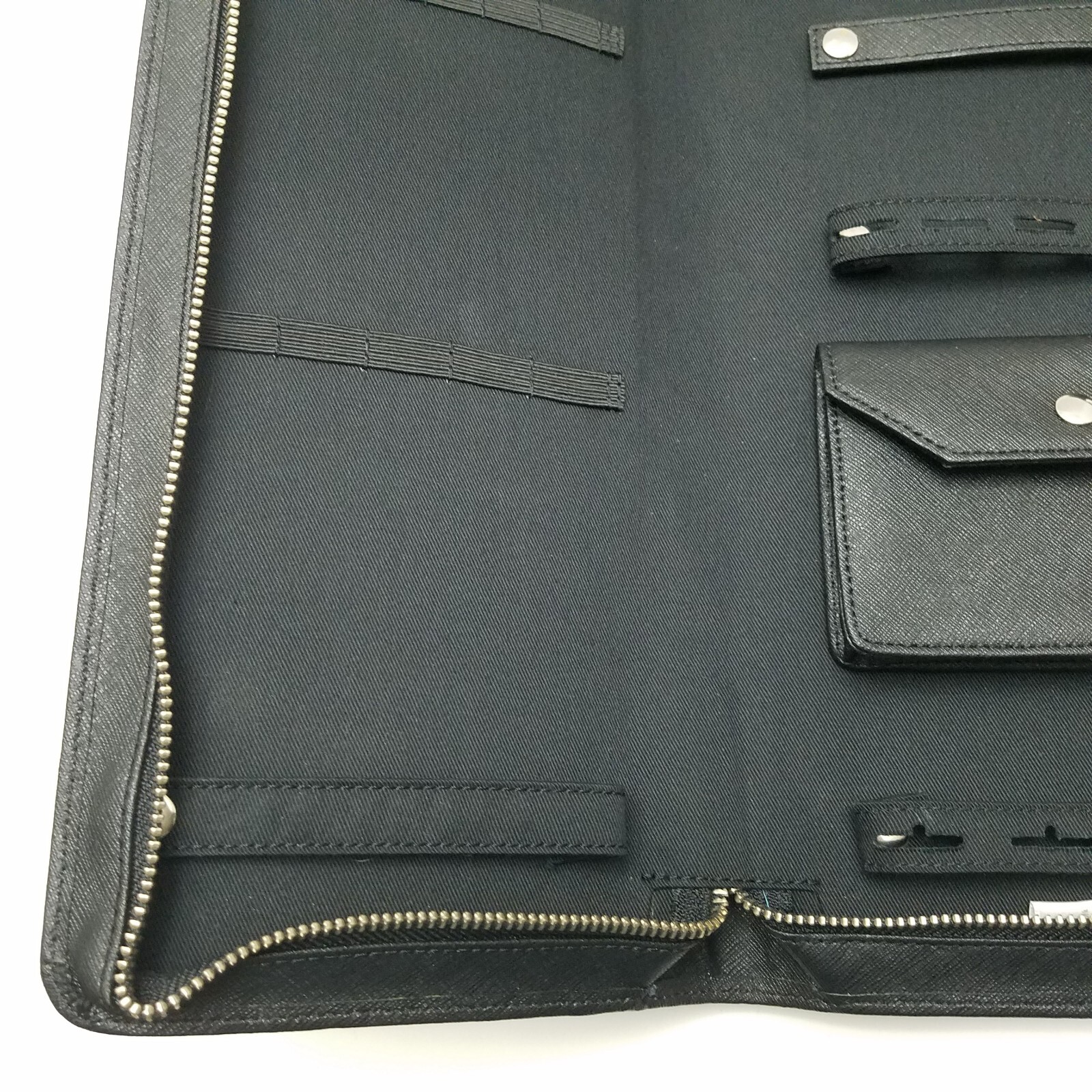 Hook & Albert Black Leather Travel Case 15.5 ×6 inches