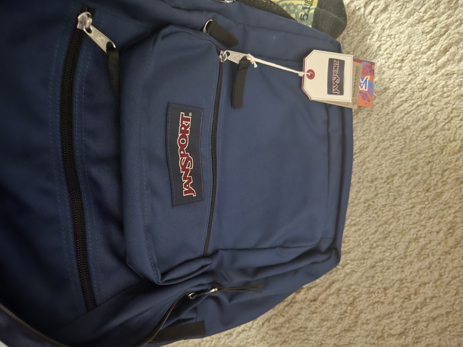 JanSport Big Student Navy Blue Backpack w/ laptop sleeve (JS0A47JK04S) NWT