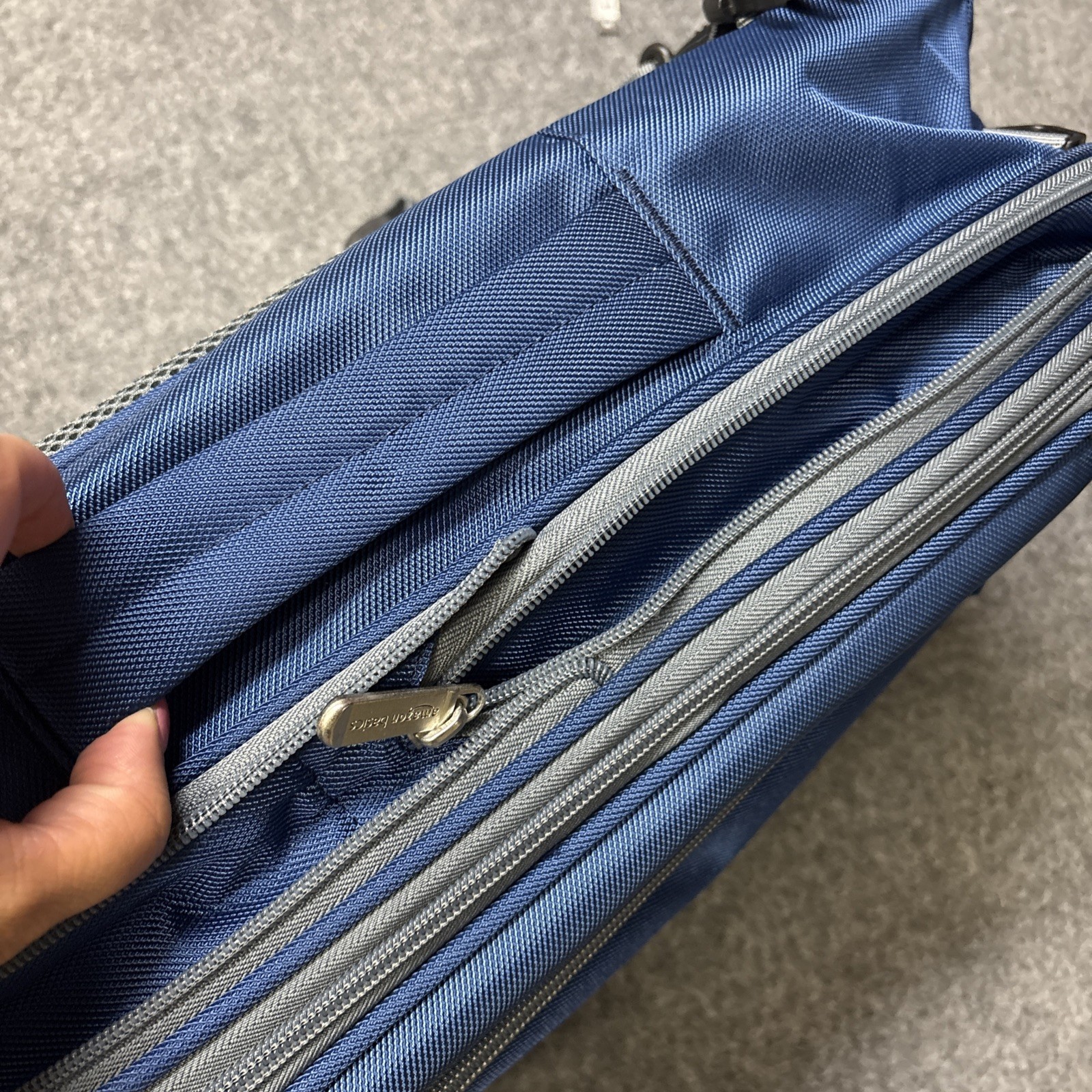 Amazon Basic Blue Carry On Travel Backpack Multi Carry Option Expandable Storage