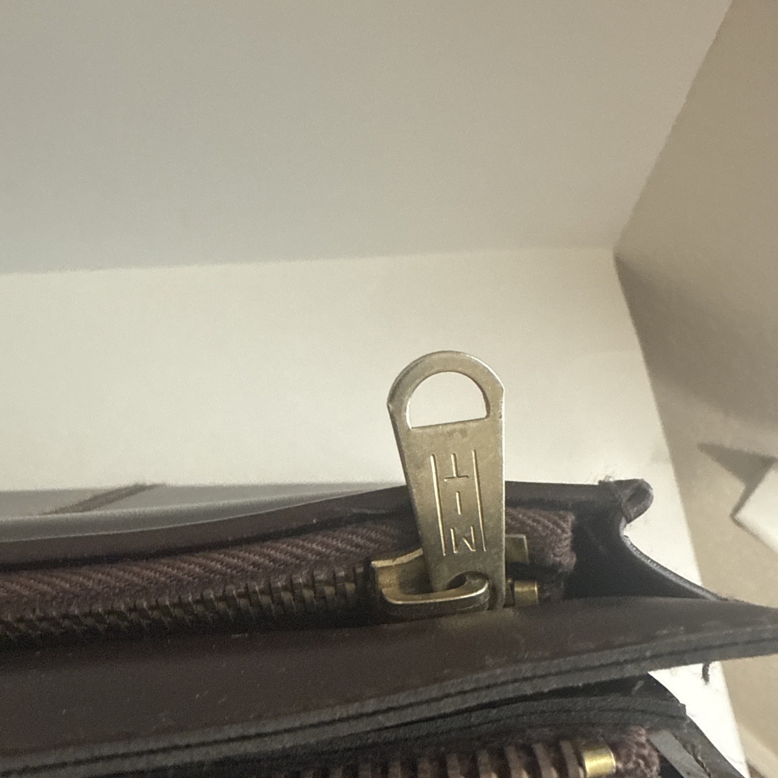 Dark Coffee Brown Leather Briefcase, in great condition.