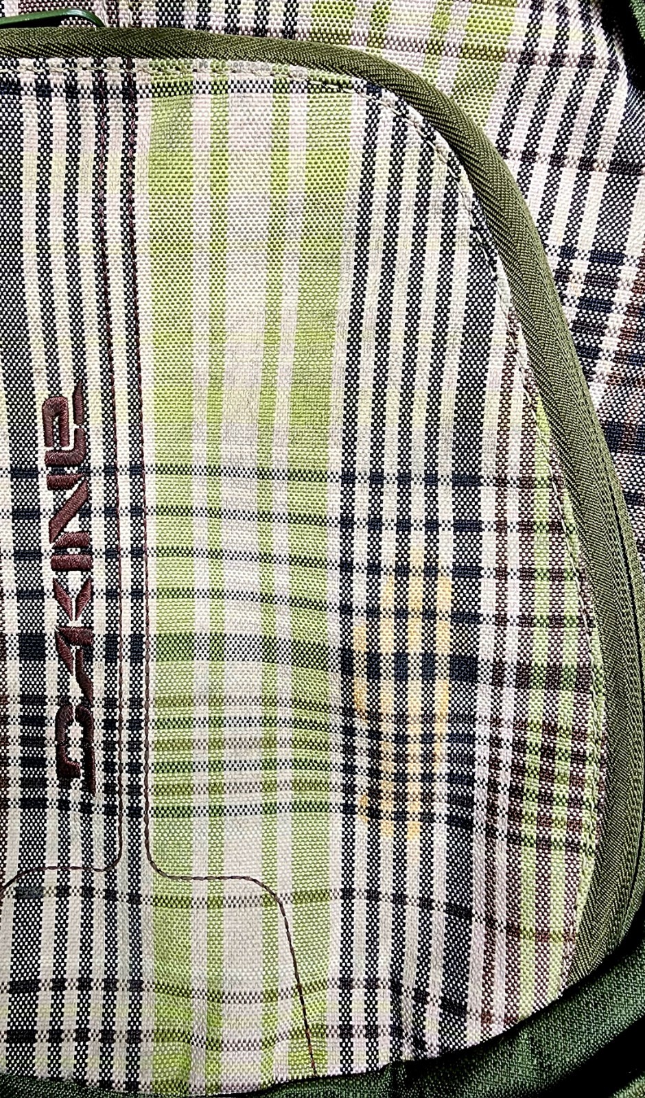 Dakine Olive Green & Tan Plaid Explorer Pack Laptop Backpack. #8130-050-27