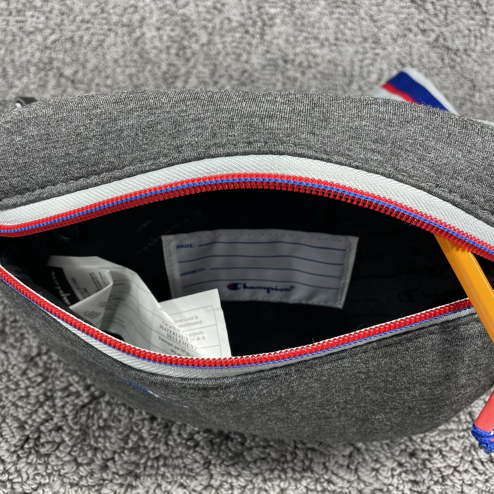 Champion Dark Heather Grey Attribute Waist Fanny Pack Size