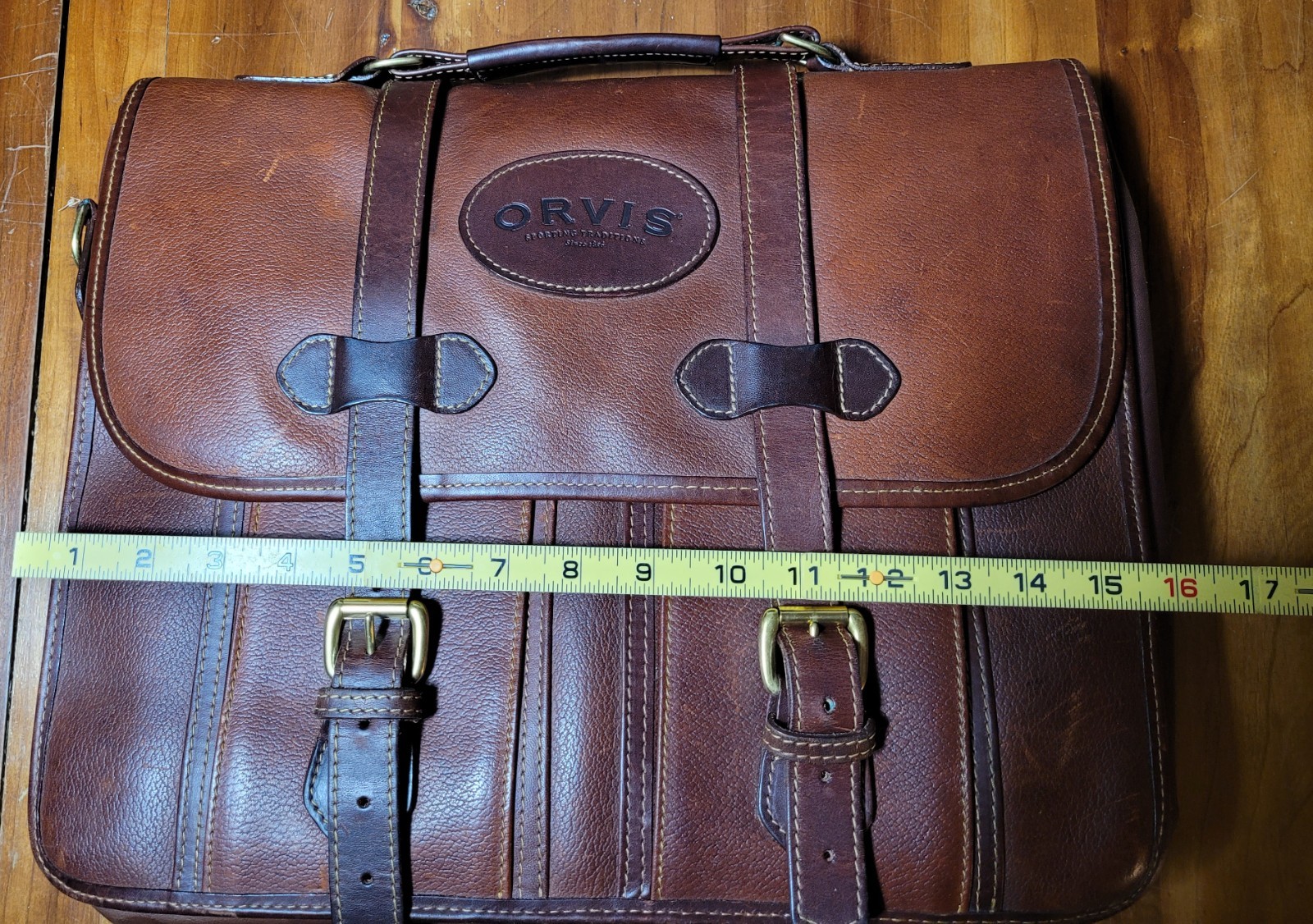 Orvis Leather Briefcase / saddle bag
