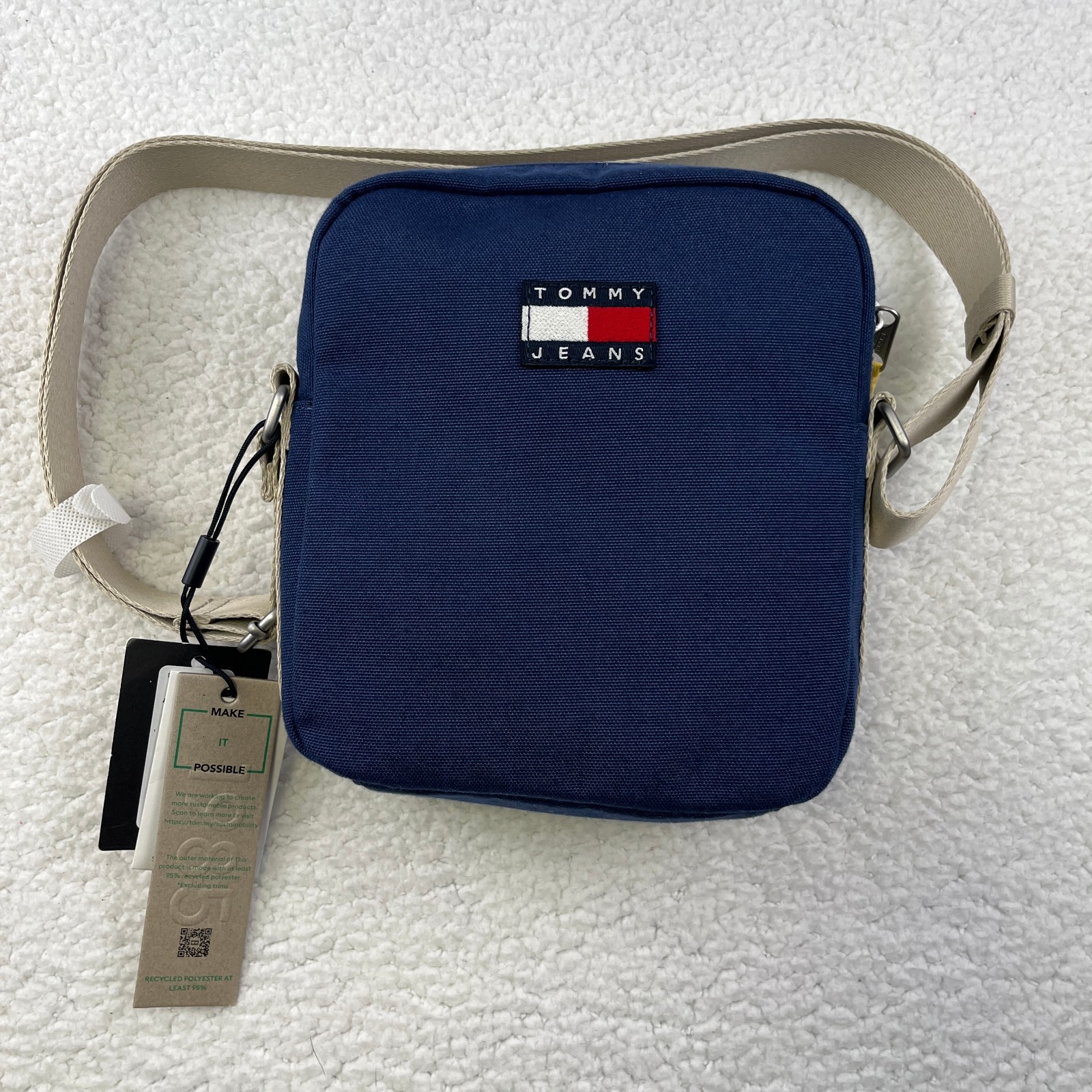 TOMMY JEANS Retro Cool Reporter Crossbody Bag Blue Festival Shoulder Utility NWT