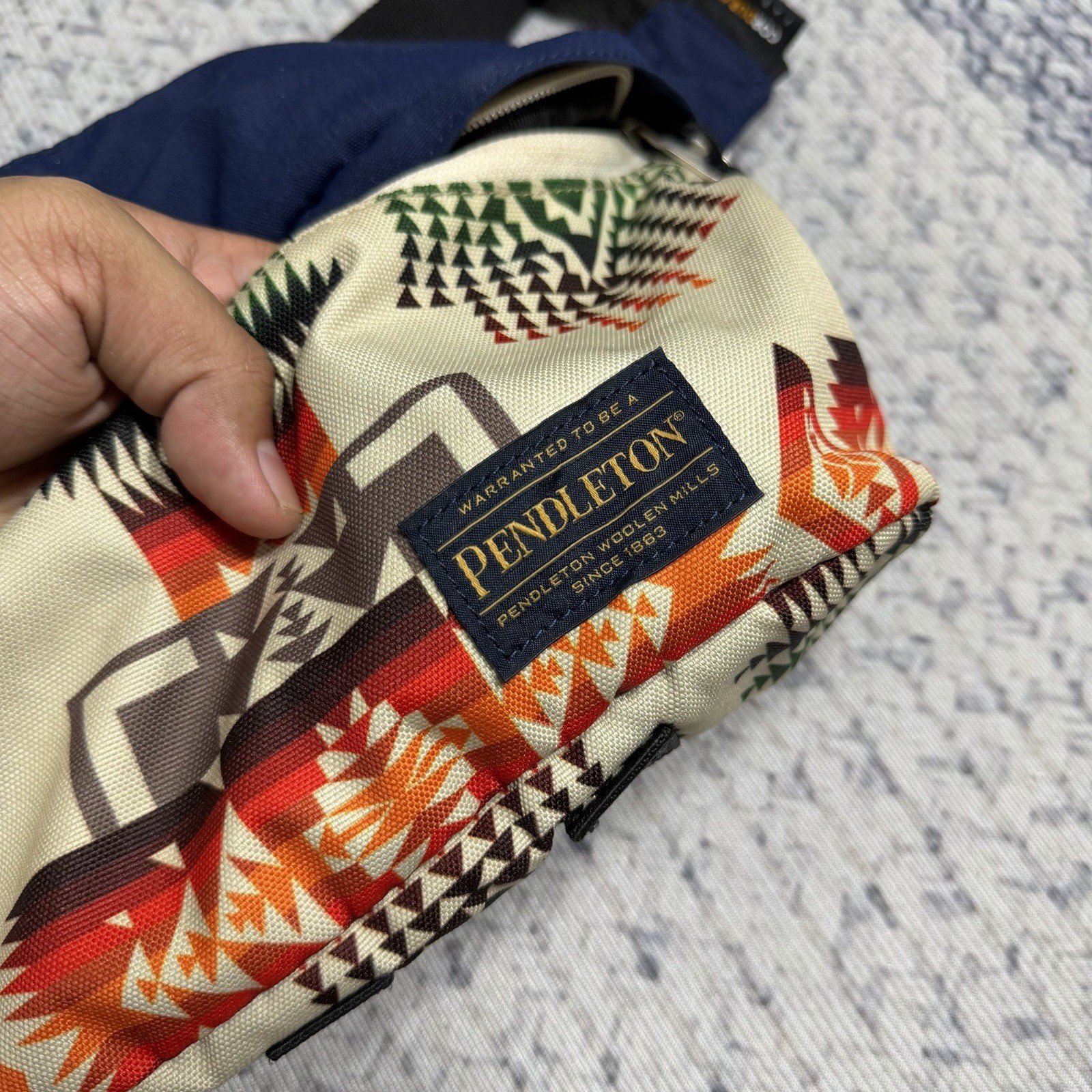 Pendleton Woolen Mills Waist Pack Hip Bag Aztec Geometric Print Cordura Fabric