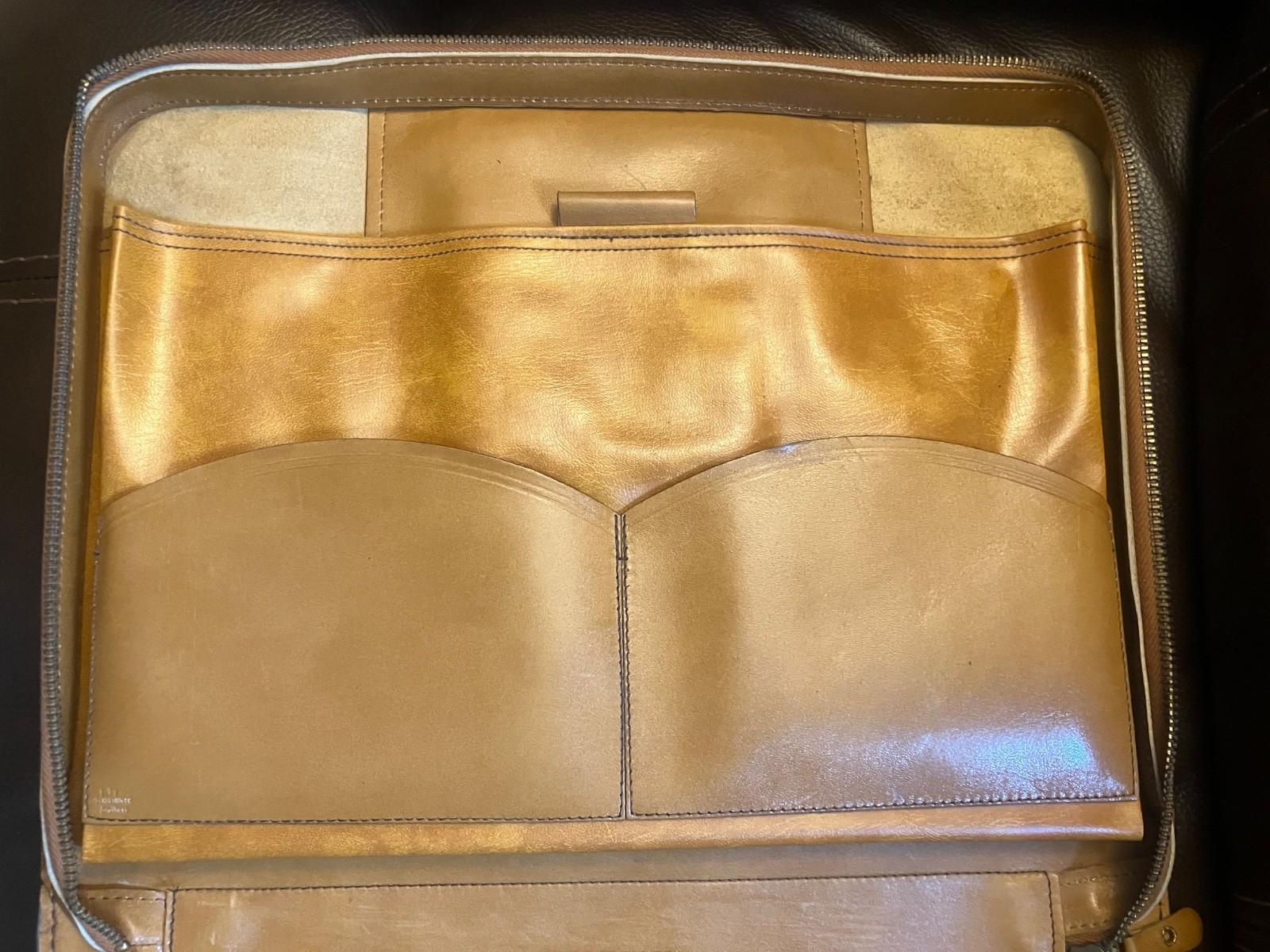 Schlesinger Brown California Saddle Leather Document Briefcase Portfolio