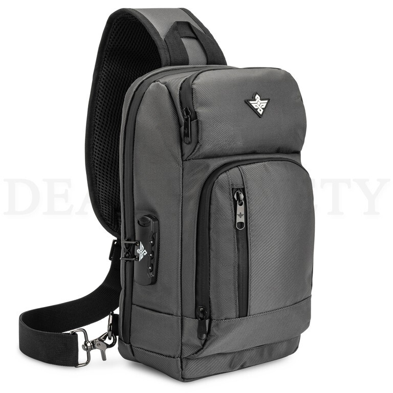 Erozul Equinox Lockable Crossbody Sling Bag w/ Odor Control Technology Graphite