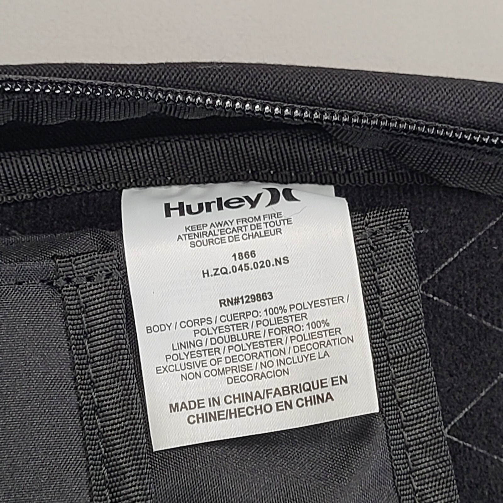 Hurley Backpack Black Surge Bag School Beach Travel Unisex