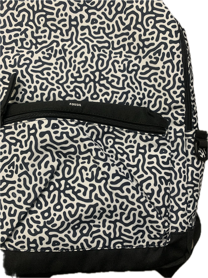 Fossil Belmont ViralOff Backpack Black White Laptop Travel Bag MBG1617005 NWT