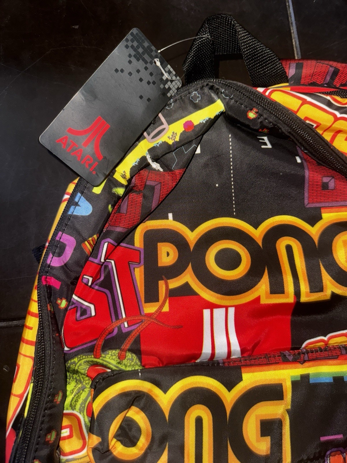 Atari All Over Print Backpack Book Bag Centipede Asteroids Missile Command Pong