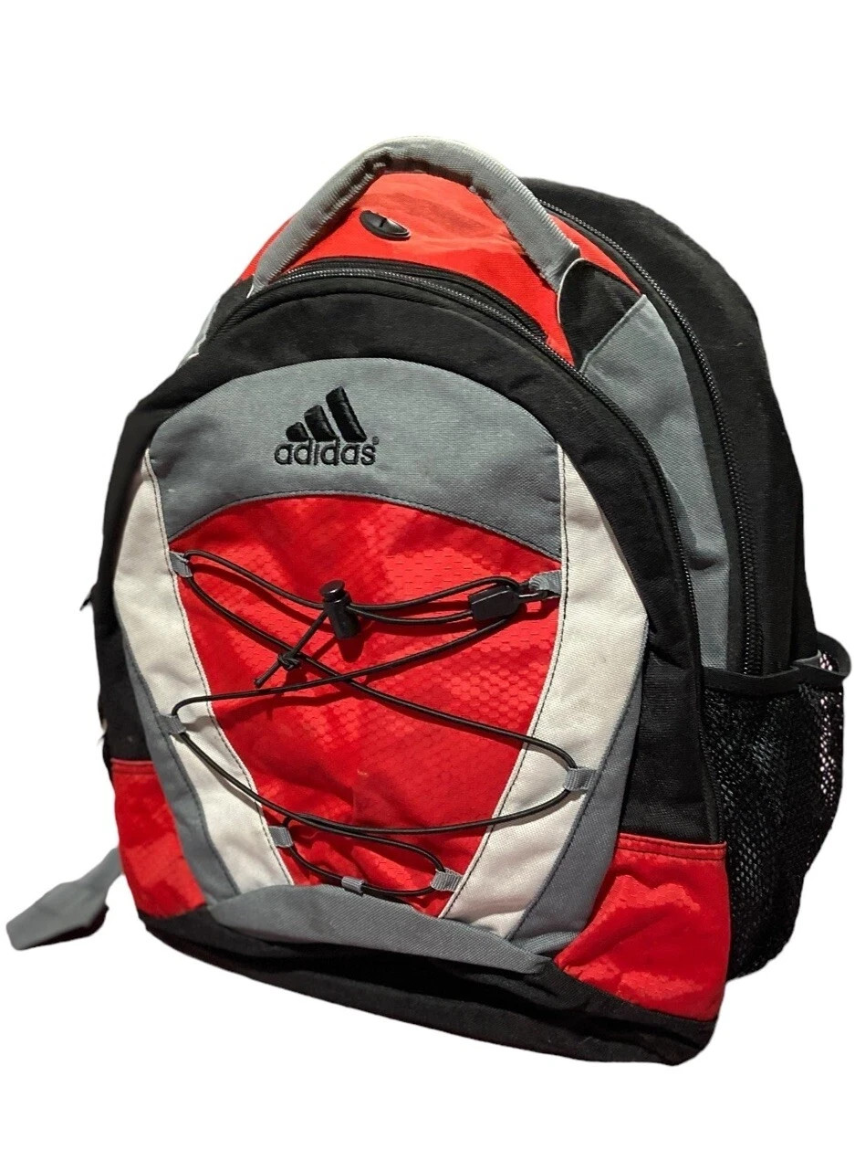 Adidas Prime Backpack with LoadSpring Straps, Red/Gray/Black Laptop School Bag