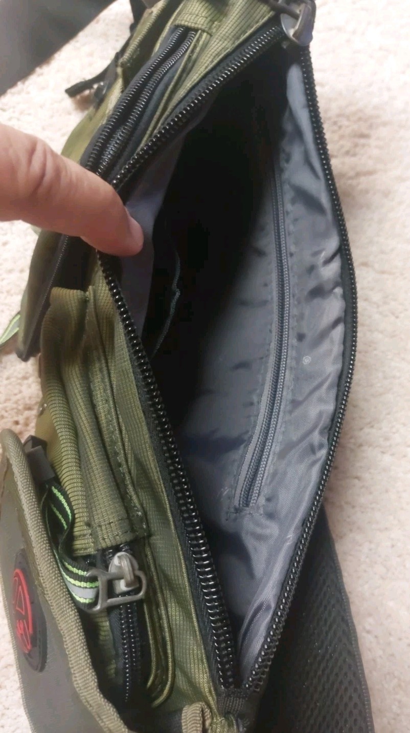 Kawei Knight L Sling Bag Backpack Cross Body Messenger Shoulder Green 9 Pockets