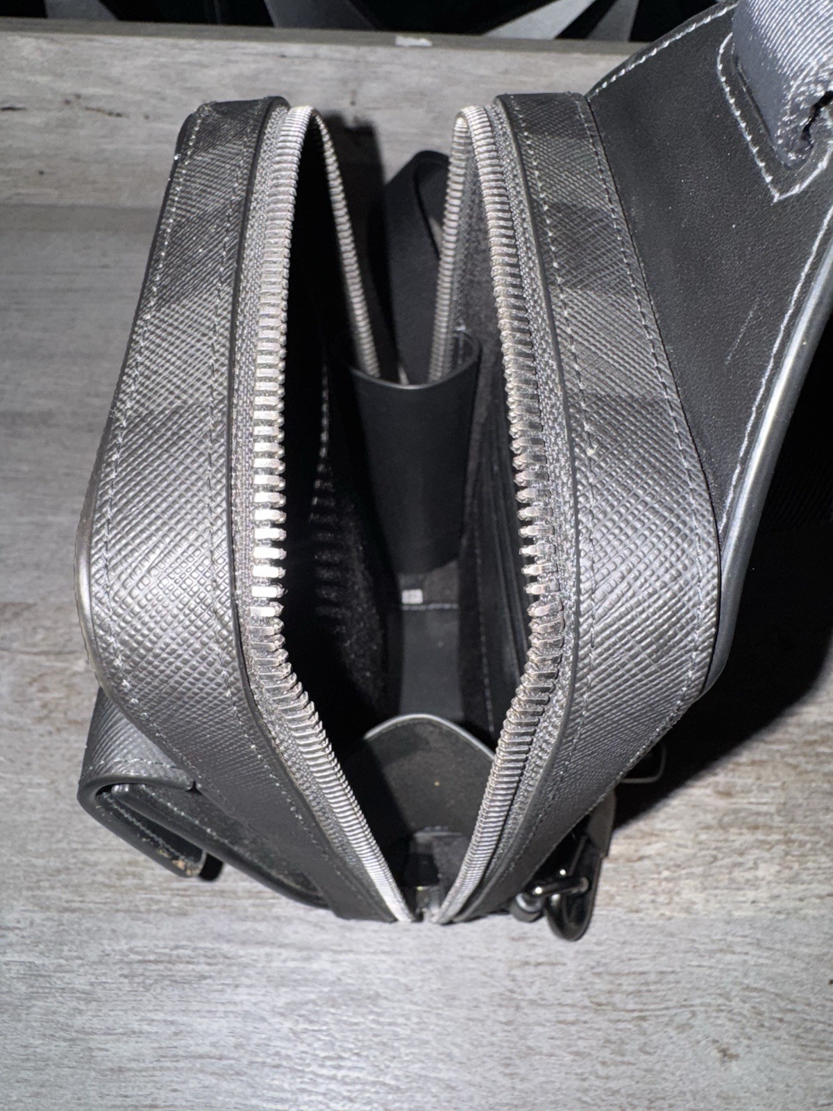 Burberry Monogram Motif Charcoal Check Crossbody Bag Authentic !!!