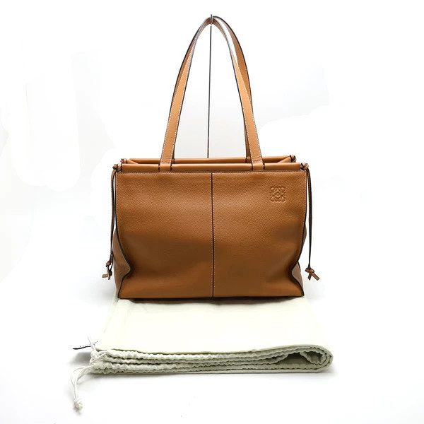 LOEWE cushion tote bag medium leather camel Used