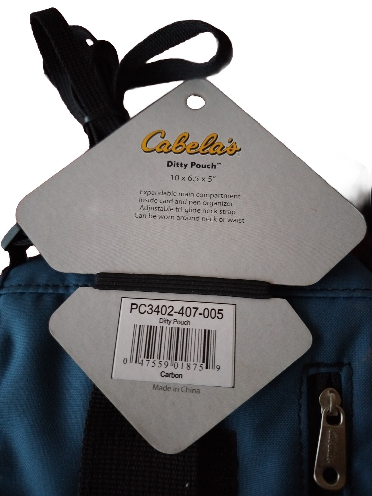 CABELA’ S NAVY Blue ZIPPERED POUCH FOR TRAVEL Fishing 6.5″
