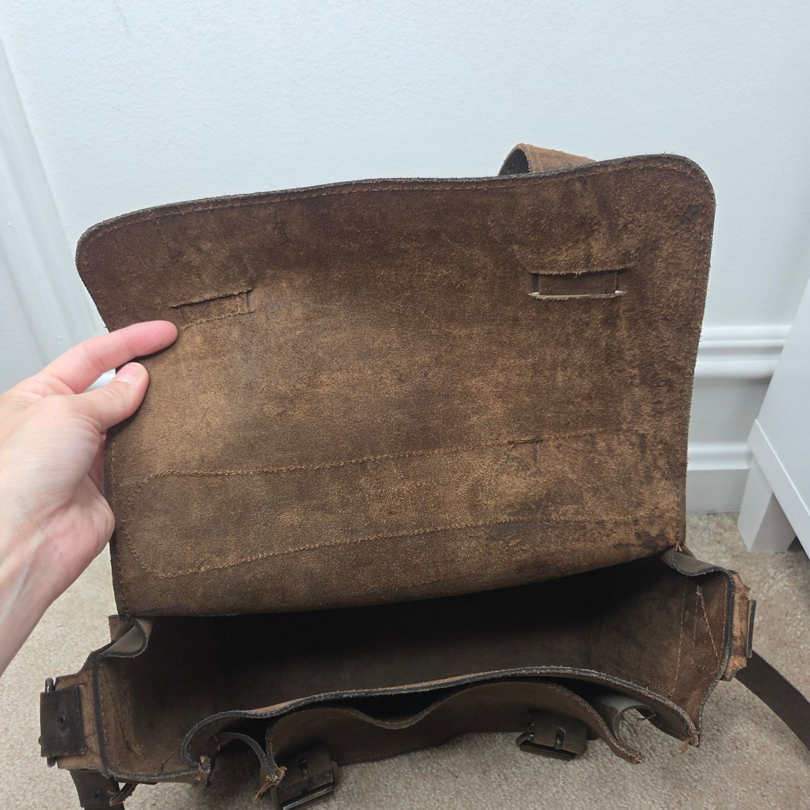 Handcrafted Brown Leather Shoulder Bag Messenger Saddlebag Made in Greece