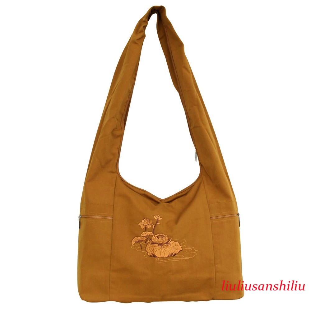 1pcs Buddhist Supplies Monk Pack Shoulder Bag Packages Cotton Canvas Buddha Bags
