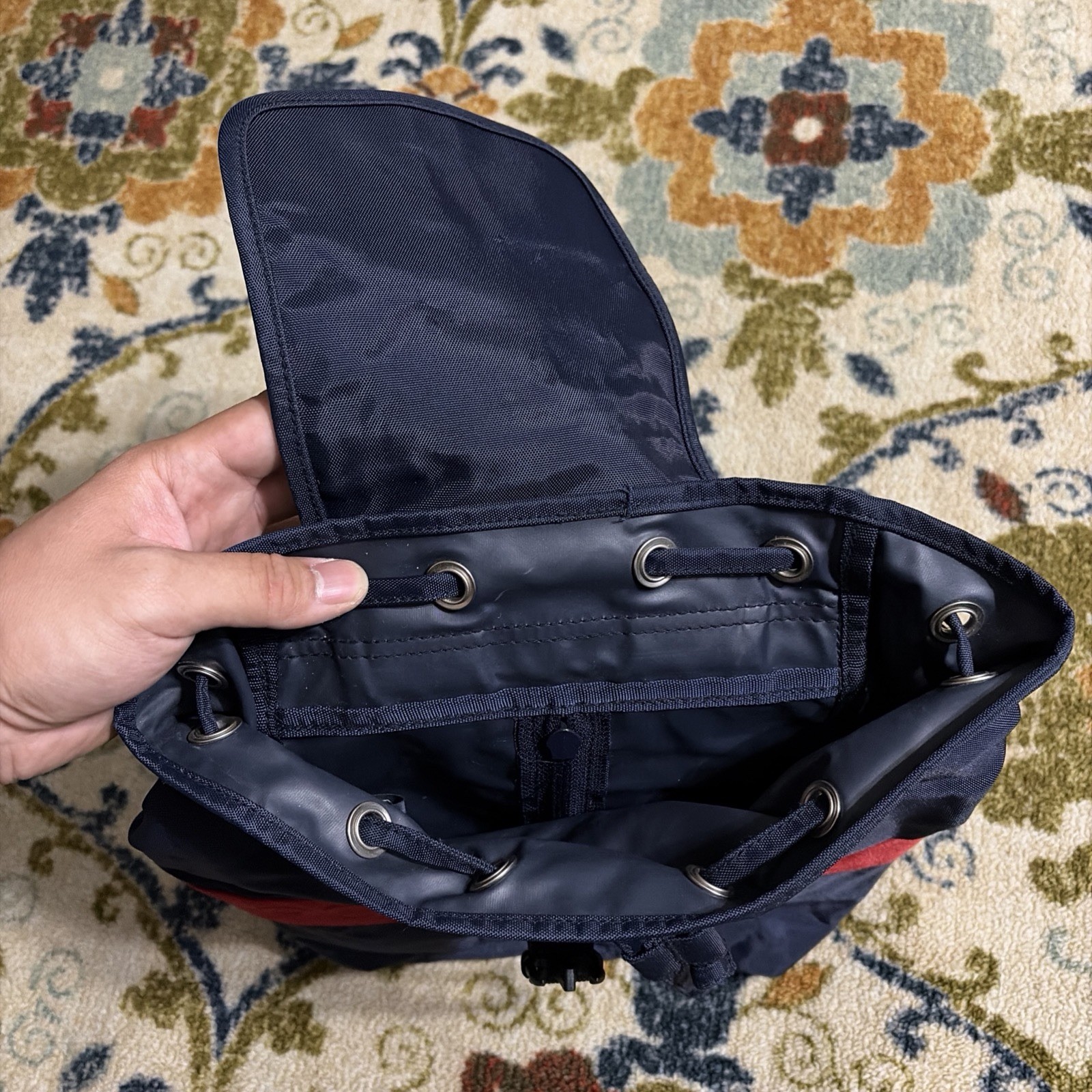 Vintage Polo Sport Ralph Lauren Backpack Blue Clip Zipper Thailand Black USA