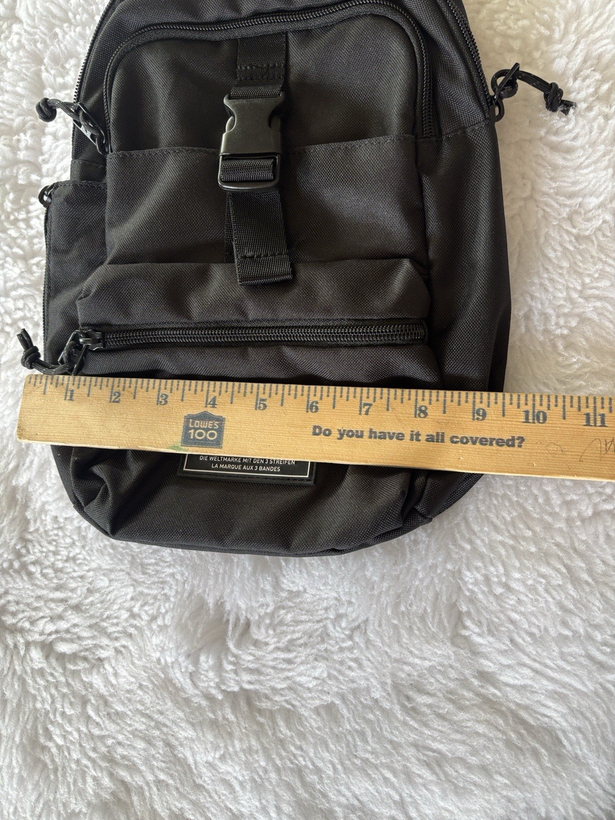 adidas Black Small Sling Crossbody Bag Adjustable Strap Zip Buckle Pockets