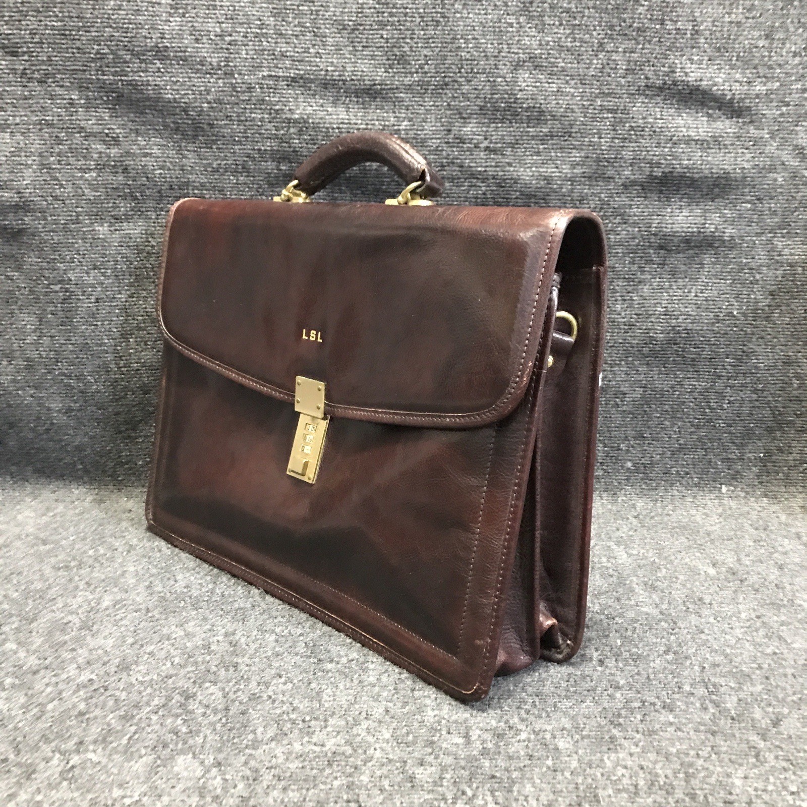 Jack Georges Elements Collection 4402 Burgundy Leather Double Gusset Briefcase