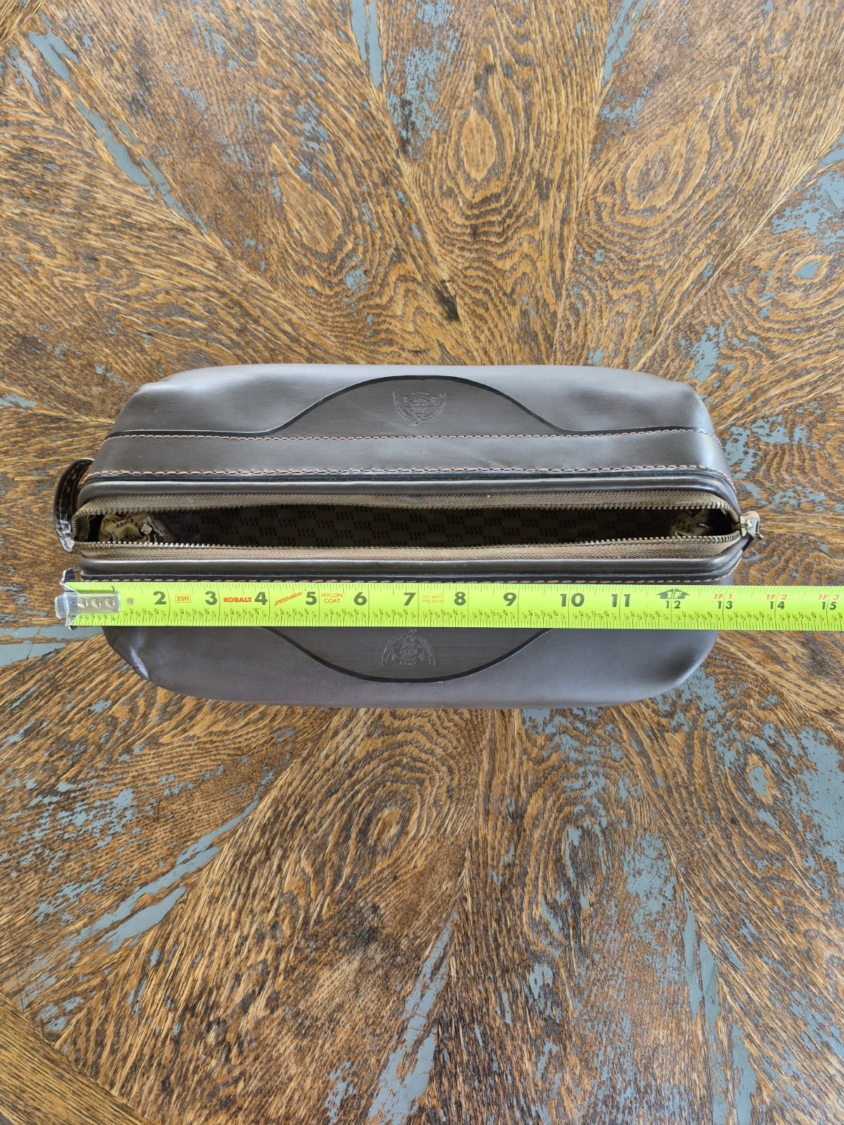 Vintage Buxton Leather Dopp Kit Dark Brown Shaving Toiletry Travel Bag