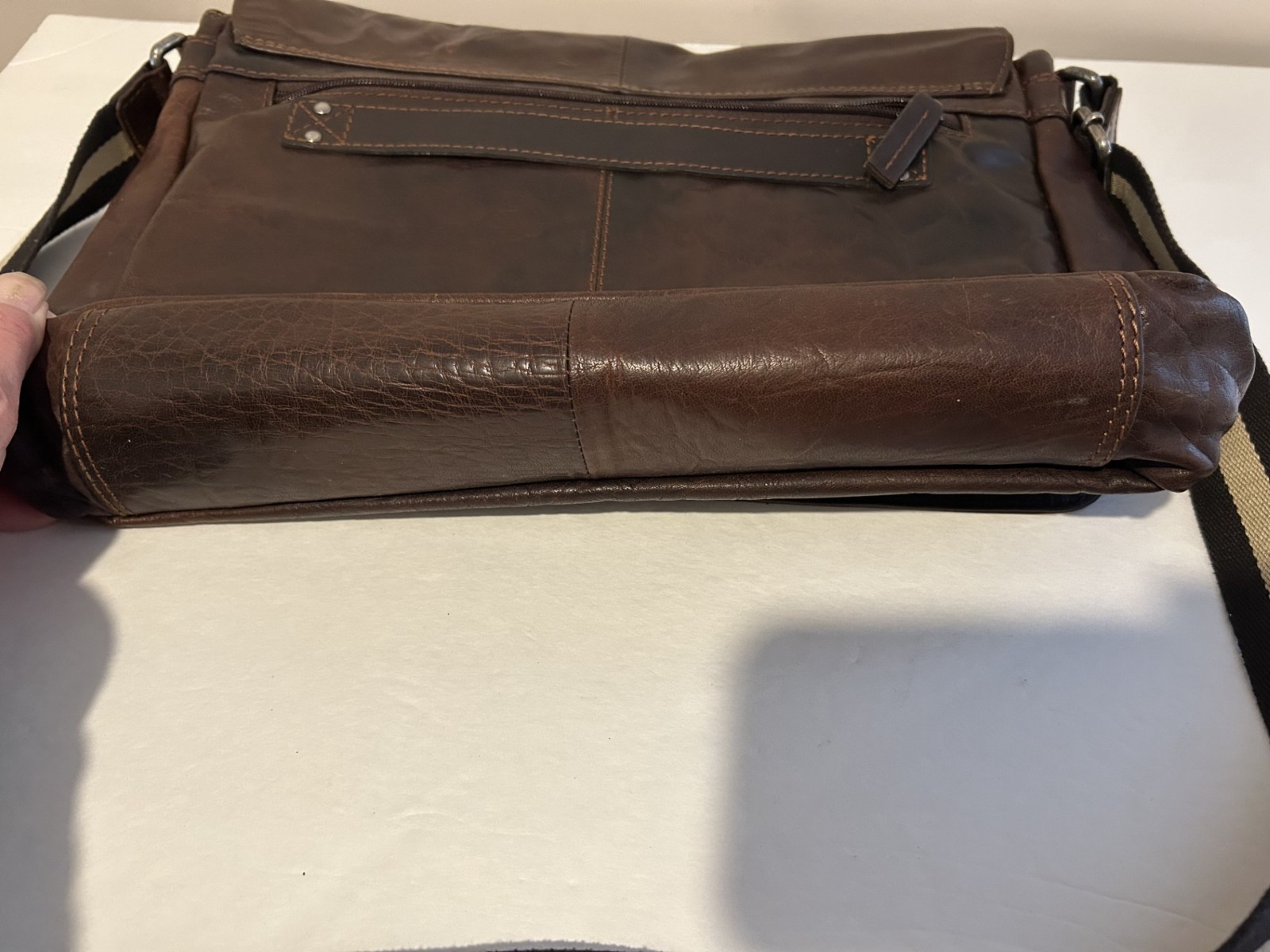 Jack Georges Spikes & Sparrow Brown Leather Briefcase Bag