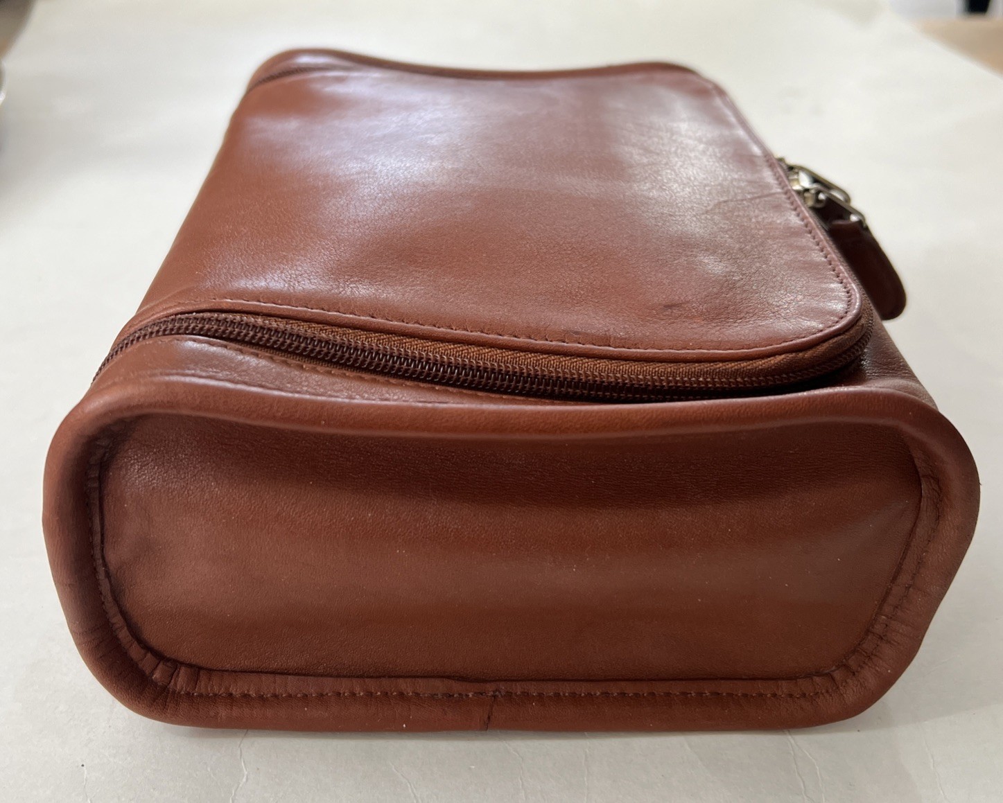 Vintage Coach Dopp Kit Men’s Brown Leather Toiletry Bag Travel Zip Around