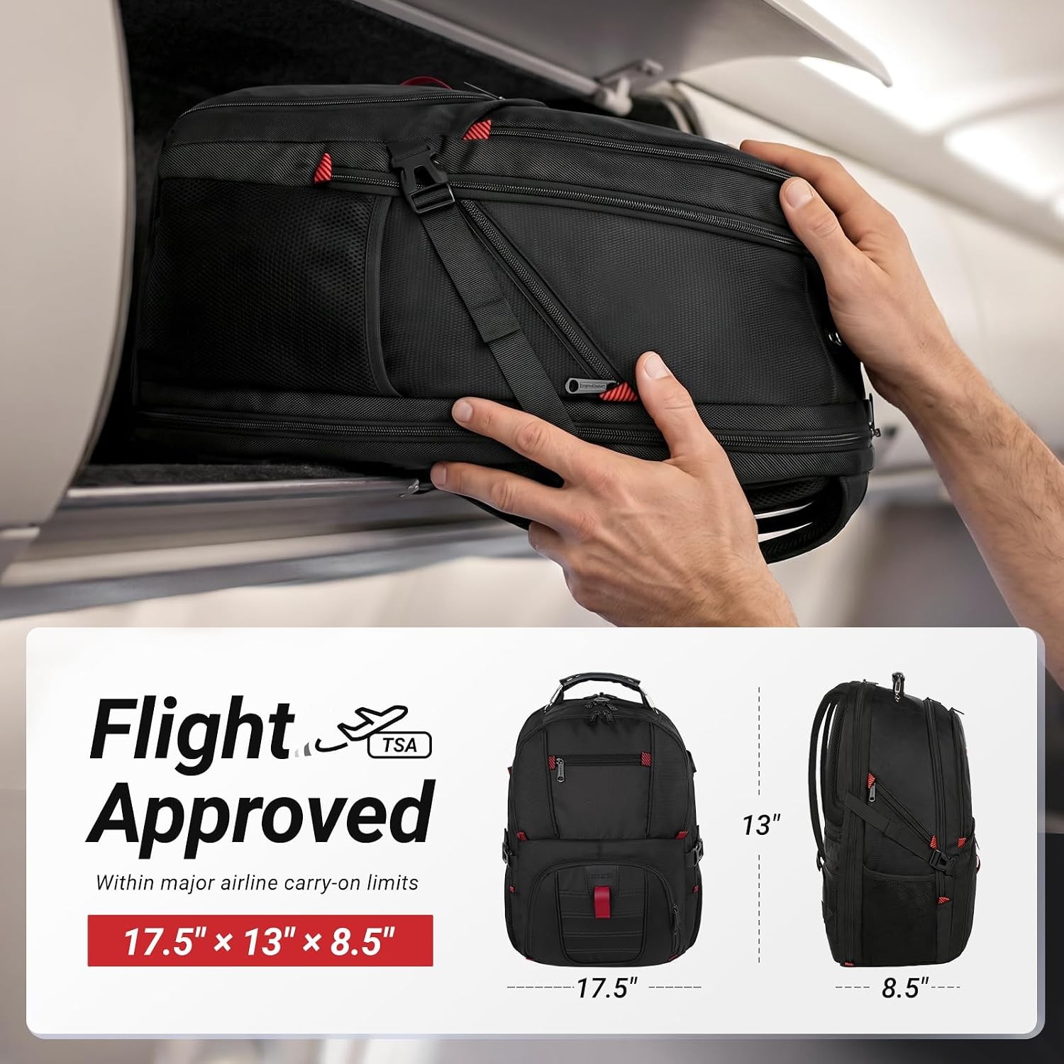 YOREPEK Large Laptop Backpack for Men, Heavy Duty Travel Backpack Carry On Fligh