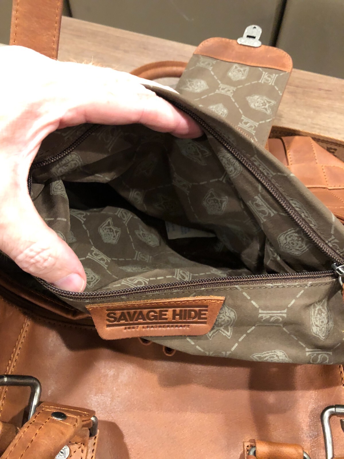 full grain leather duffle bag new cognac color