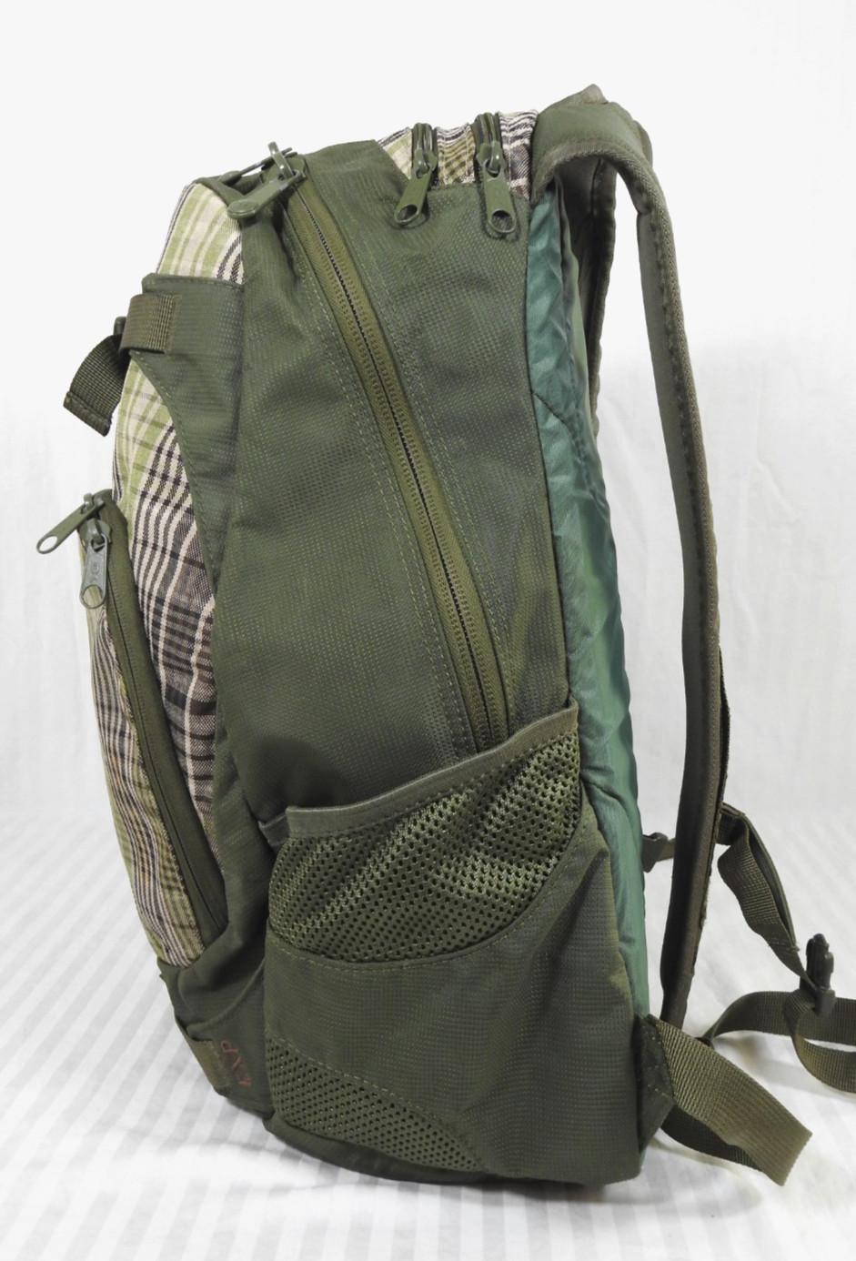 Dakine Olive Green & Tan Plaid Explorer Pack Laptop Backpack. #8130-050-27