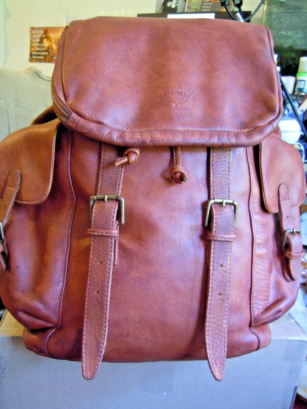 ELLINGTON Vintage Authentic Saddle Brown Leather large Backpack Bag