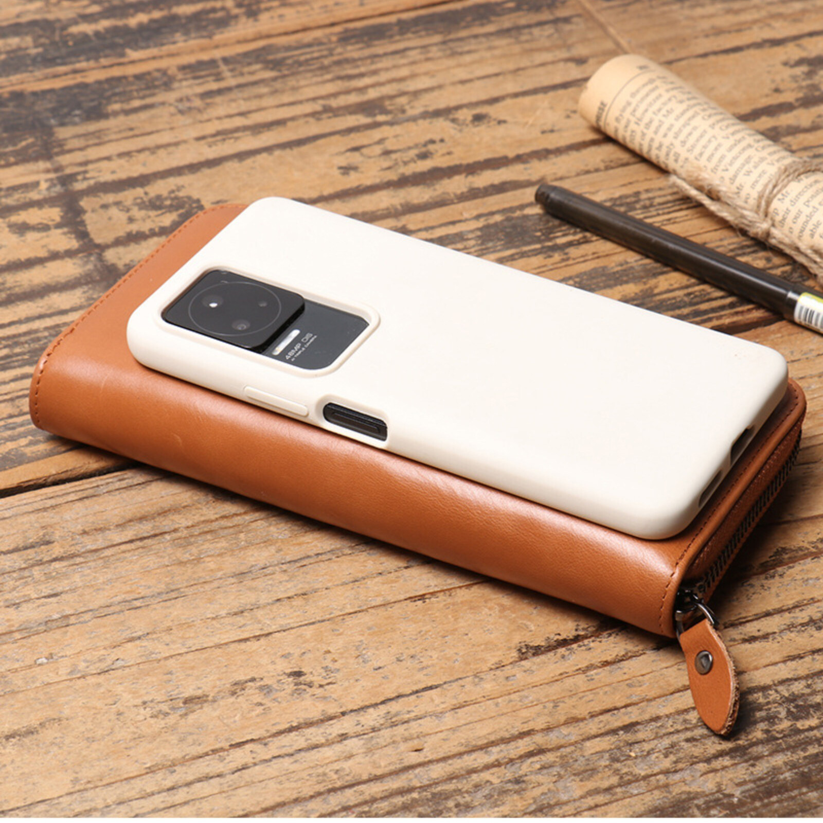 Mens Leather Zip Around Wallet RFID Blocking Long Card Holder Large Capacity