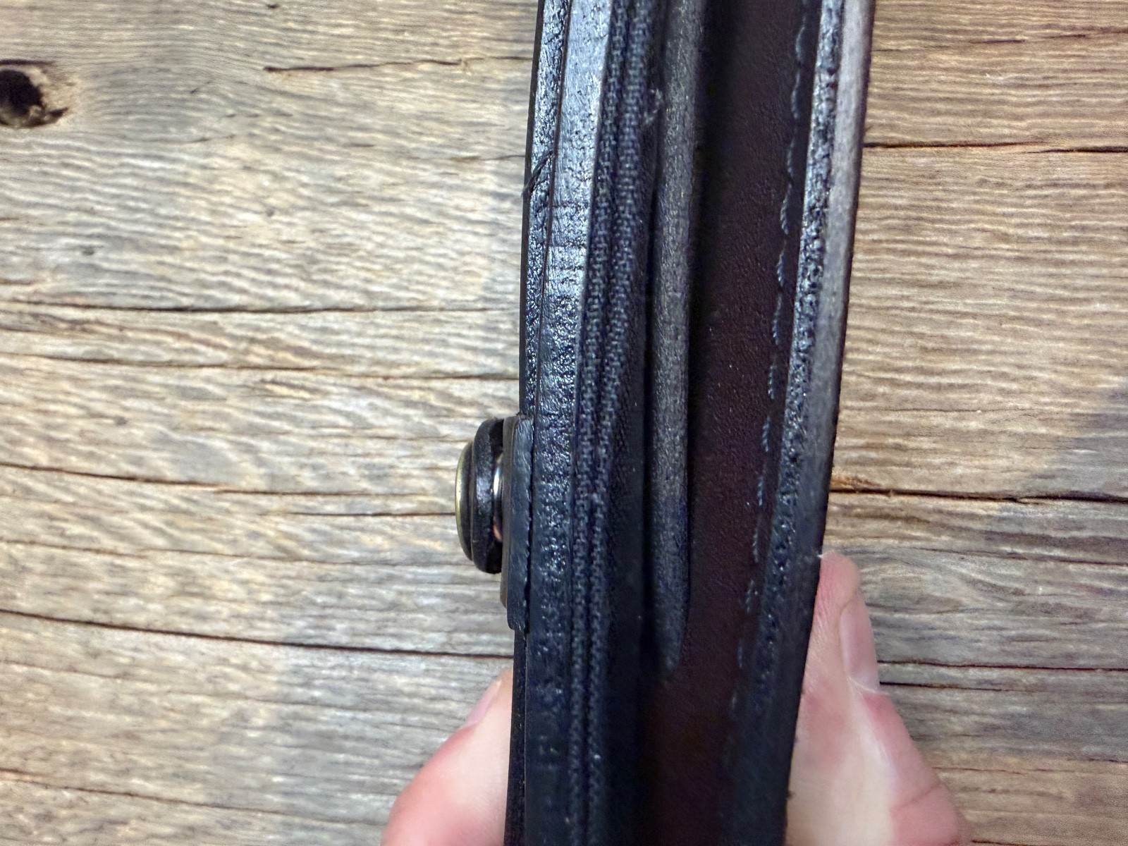 Filson Leather Shoulder Strap MADE IN USA Black Bridle Brass Adjustable Vintage