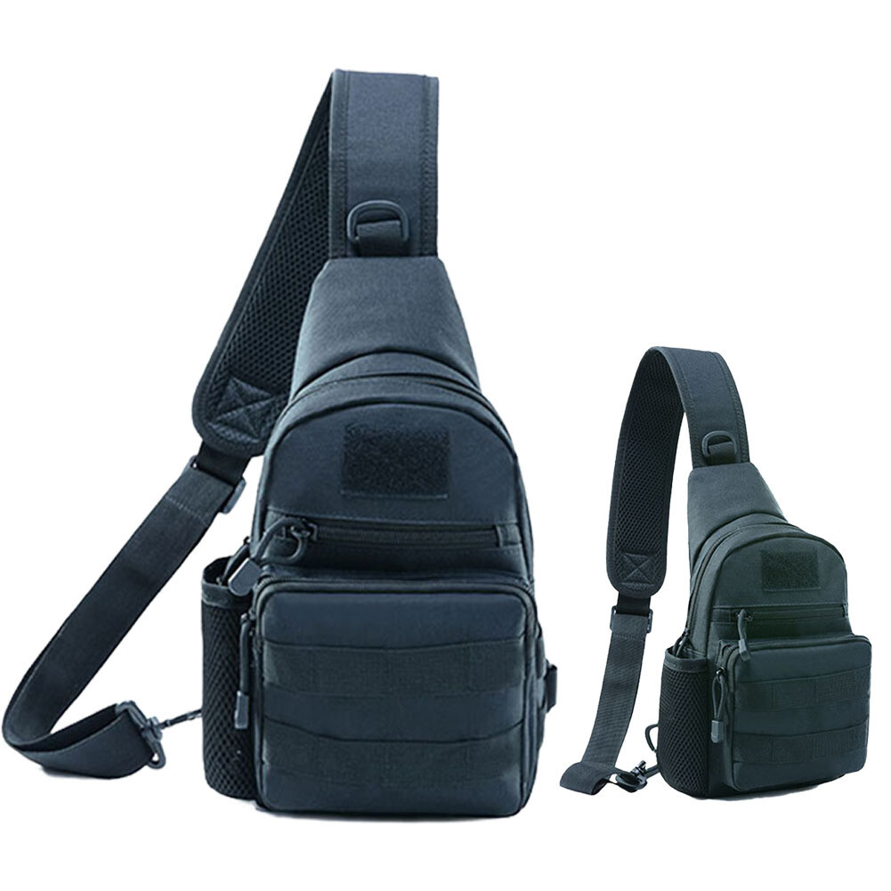 Black Dual Shoulder Bag Tactical Military MOLLE Crossbody Outdoor Grocery Bag US